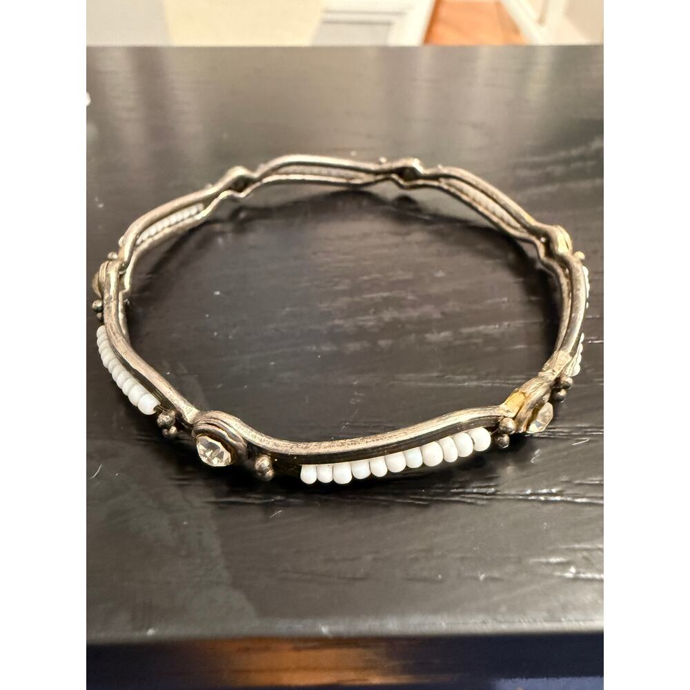 Vintage Silver Tone Beaded Bracelet